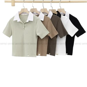 کراپ یقه پوپلین